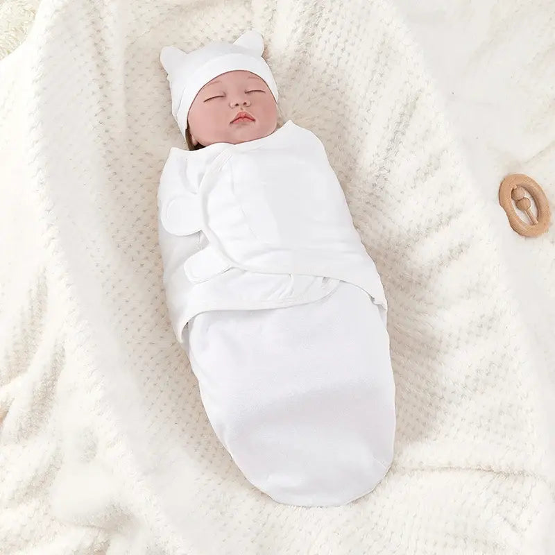 Soft Cotton Baby Swaddle & Hat Set | Cozy & Gentle