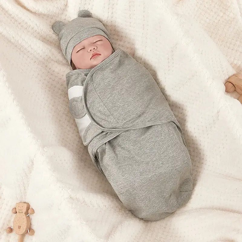 Soft Cotton Baby Swaddle & Hat Set | Cozy & Gentle