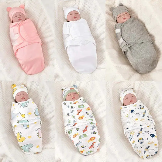 Soft Cotton Baby Swaddle & Hat Set | Cozy & Gentle